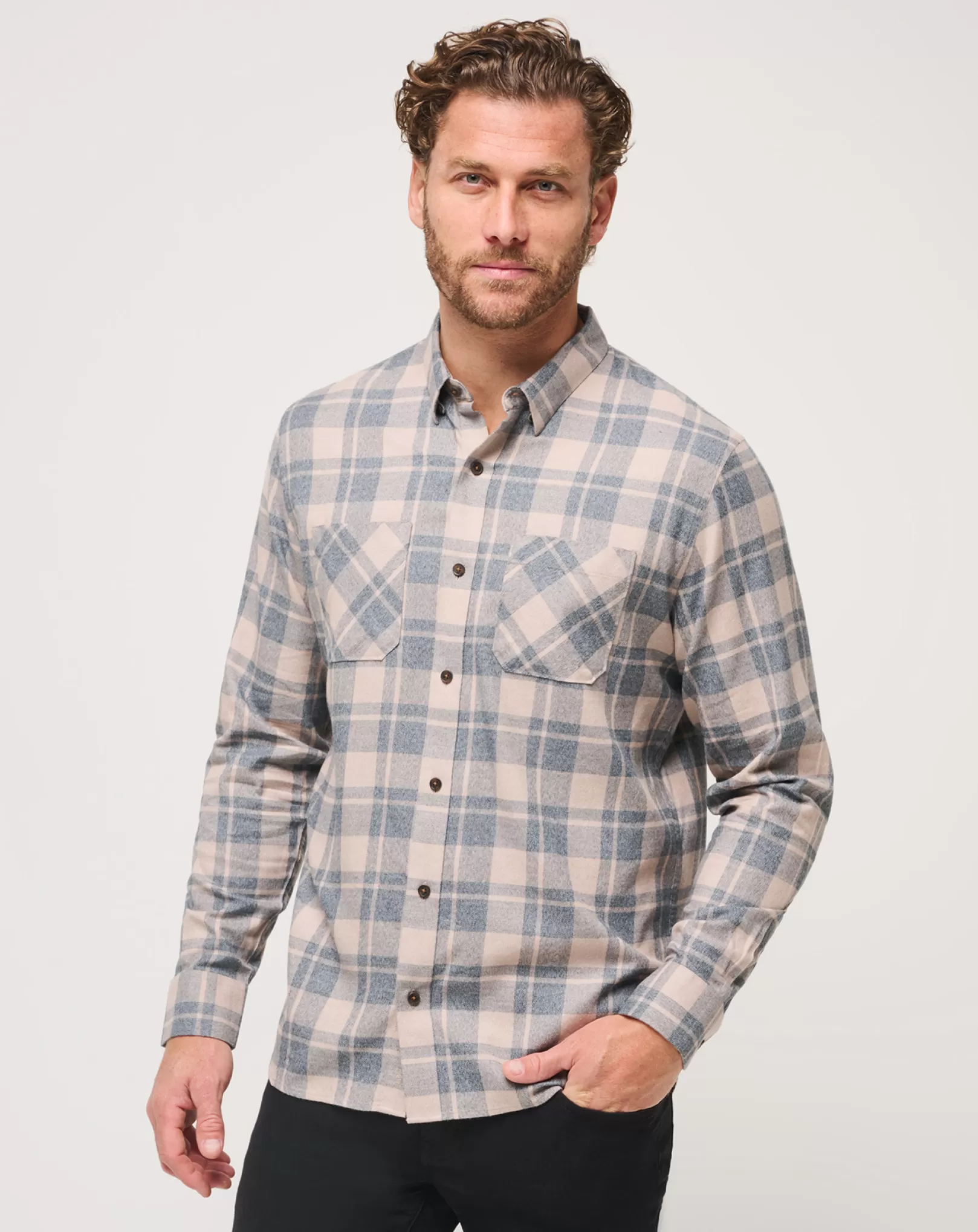 CLOUD FLANNEL PLAID BUTTON-UP*TravisMathew Online