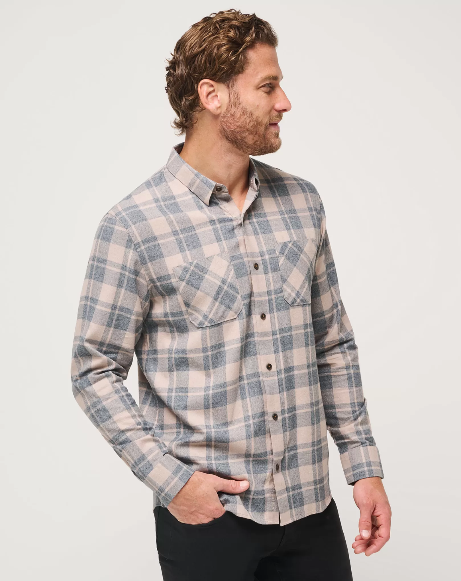 CLOUD FLANNEL PLAID BUTTON-UP*TravisMathew Online