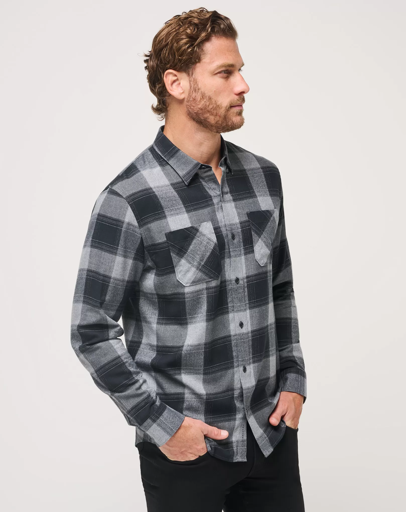 CLOUD FLANNEL PLAID BUTTON-UP*TravisMathew Store