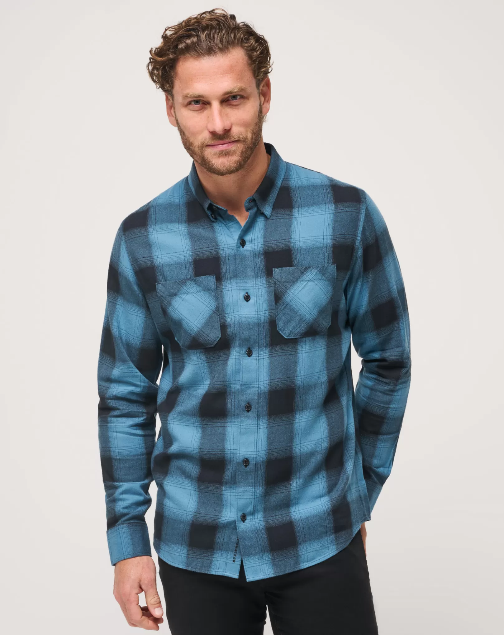 CLOUD FLANNEL PLAID BUTTON-UP*TravisMathew New